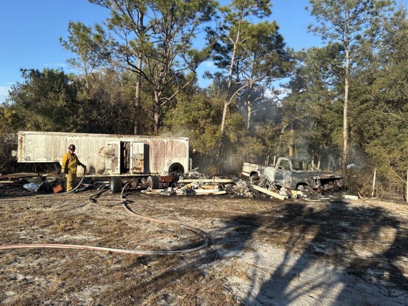Burn Barrel Blaze Scorches 2 Acres, Threatens Crystal River Homes - Burn Barrel Fire Scorches Two Acres Near Crystal River